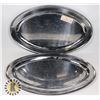 Image 1 : TWO STAINLESS STEEL OVAL SERVING TRAYS