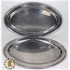 Image 1 : TWO STAINLESS STEEL OVAL SERVING TRAYS