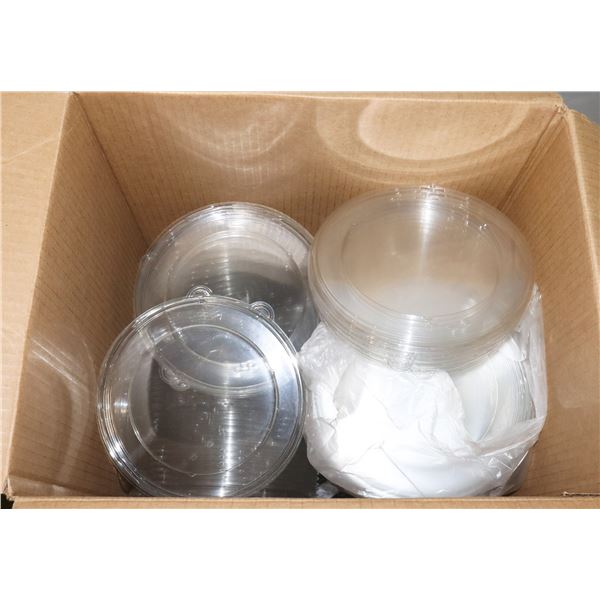 CASE OF CLEAR BOWL LIDS (FOR 8  ROUND PULP BOWLS)