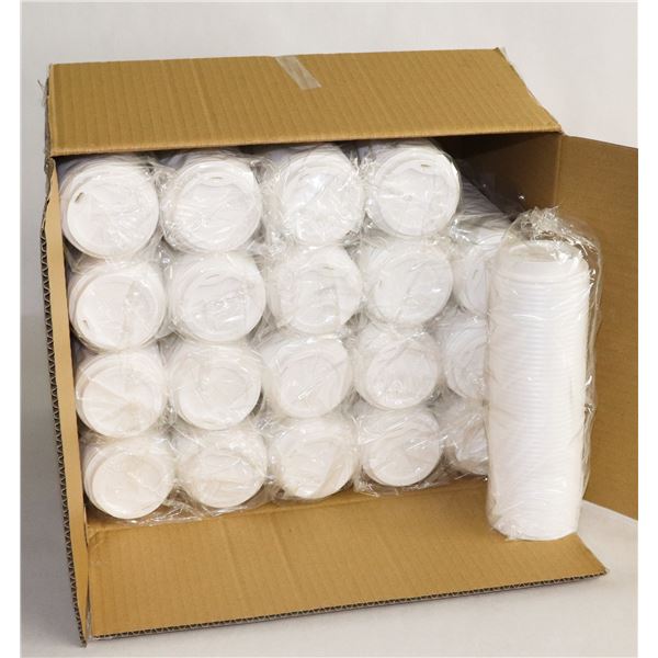 NEW 1000PC CASE OF WHITE HOT BEVERAGE LIDS