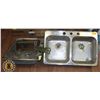 Image 1 : 2 KITCHEN SINKS SOLD WITH 2 DEEP FRYER BASKETS