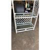 Image 3 : RATTAN SHELVING UNIT WITH GLASS SHELVES