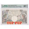 Image 1 : [Top Pop] France, 1944, 1000 Francs, H3620828. PMG 67EPQ. Beautiful and eye-appeal design. A popular
