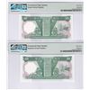 Image 2 : HK & Shanghai Banking Corp., 1987, lot of 2,  $10, MS445544 & PT545454. Both PMG 67EPQ. Key Date, Re