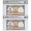 Image 1 : The Chartered Bank, Lot of 2, ND (1975) & 1975, $10, C6993179/ C8967264. PMG 67EPQ & 66EPQ.