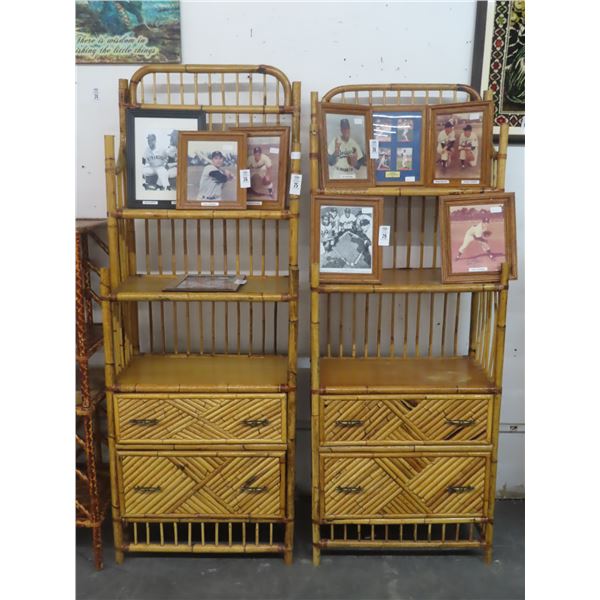 Rattan 2 Drawer Bookshelves (2)