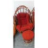 Image 1 : 2-Rattan Bamboo Swivel Chair w/Footrest - 2 X $