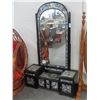 Image 1 : Asian Motif Dressing Mirror w/Cabinet and Drawer