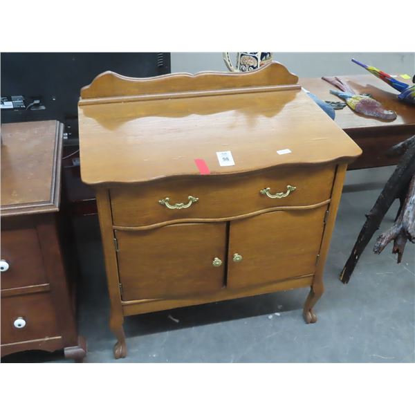 Antique Wood Drawer and Cabinet Dining Set