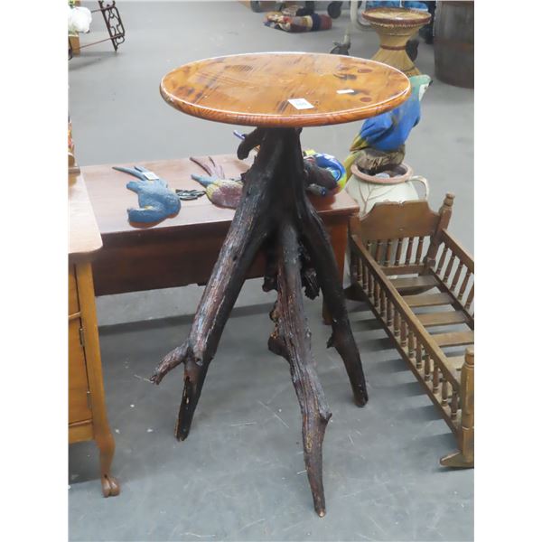 Rustic Wood Tree Branch Side Table