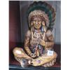 Image 1 : Resin Indian Chief Smoking Peace Pipe Statuary