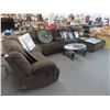 Image 3 : Brown Fabric 6 Pc. Sectional Recliner Sofa