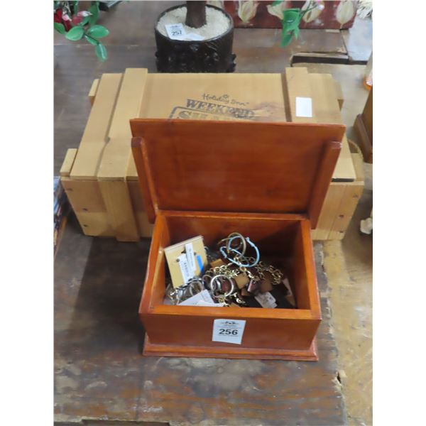 Jewelry Box w/Asst. Jewelry, Wood Crate