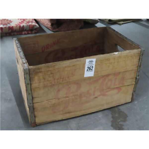 Pepsi-Cola Advertising Wood Crate