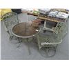 Image 1 : Swivel Metal Chairs (2) and Patio Table Set