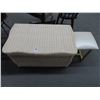 Image 1 : White Wicker Chest w/Padded White Stool