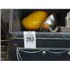 Image 2 : Antique Stroller w/Paper Machete Fruits, Pewter Plates