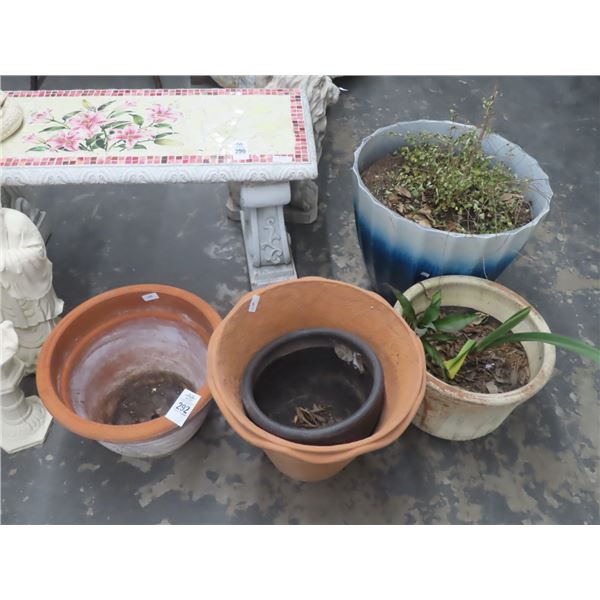 Clay and Plastic Planters (4)