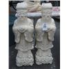 Image 1 : 2-Concrete Asian Statuary - 2 X $