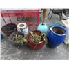 Image 1 : Ceramic and Plastic Painted Planters (7)