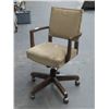 Image 1 : Button Tufted Tan Fiber Desk Armchair