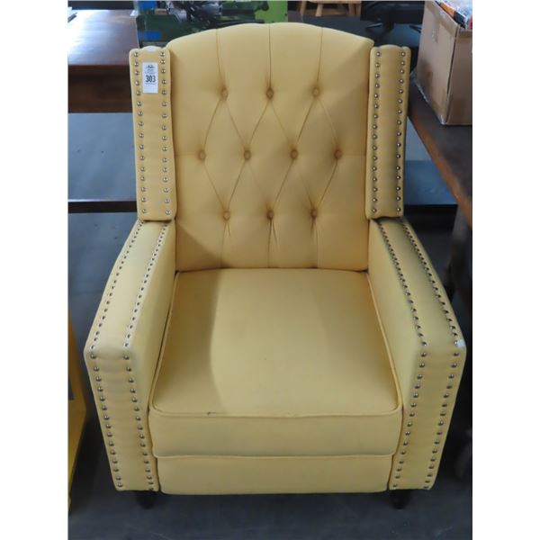 Yellow Button Tufted Accent Armchair