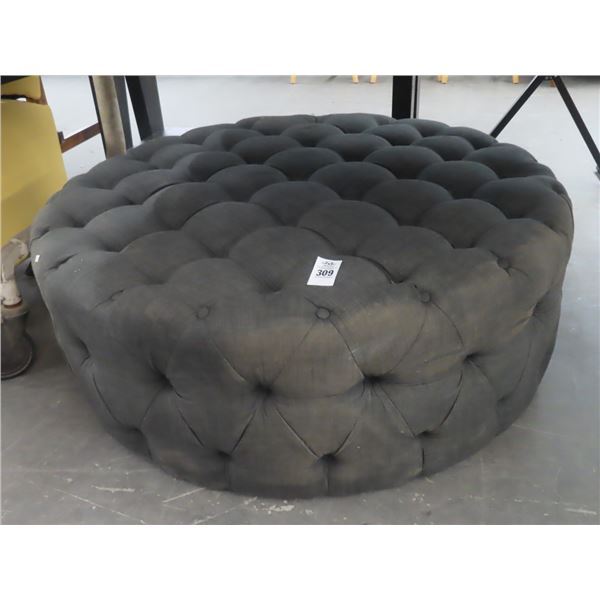 Dark Green Button Tufted Ottoman