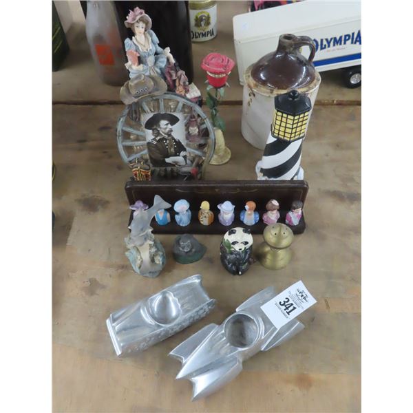 Lighhouse Candle, Bat ?, Asst. Figurines