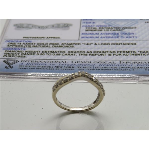 14K WG Diamond Band w/13 Round Cut Diamonds 2.4g - Replacement