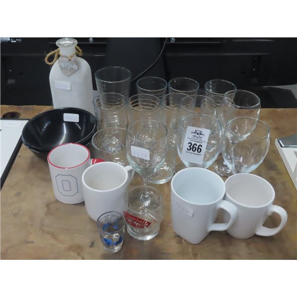 Asst. Glassware, Mugs and Bowls