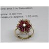 Image 2 : 14K YG Ruby and Diamond Ring w/6 Marquise Cut Rubies and One Round