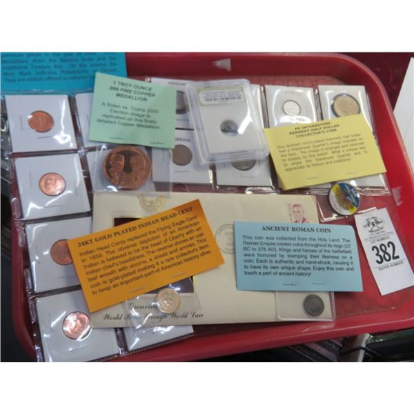 Commemorative Medallions, Indian Head Cent, Roman Coins, Kennedy