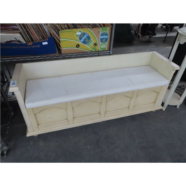 Blonde Wood Padded Bench Trunk