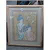 Image 1 : Framed Asian Painting on Rice Paper - 40" x 33"