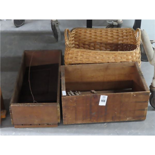 Basket and Wood Crates