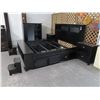 Image 2 : Black King Bed, Wardrobe, Nightstands, Steps Set