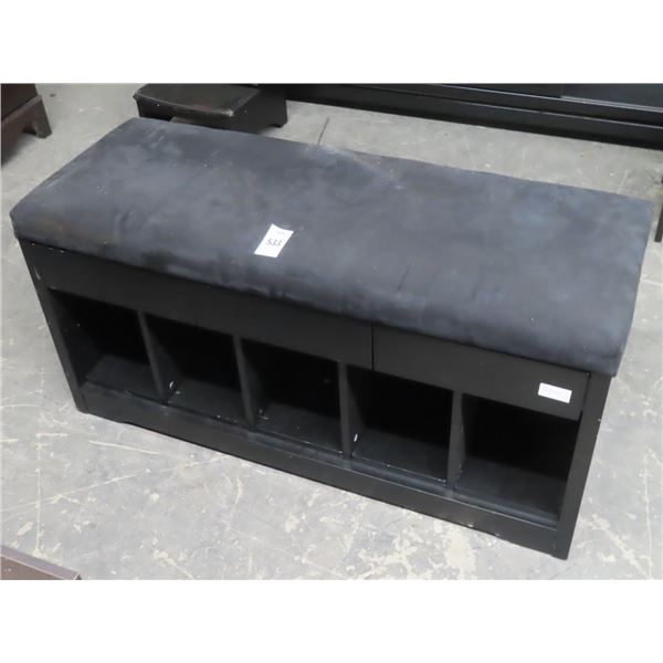 Black padded Storage Bench