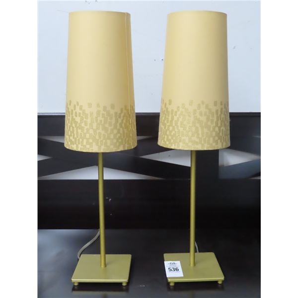 GoldContemporary Stick Lamps (Pair)