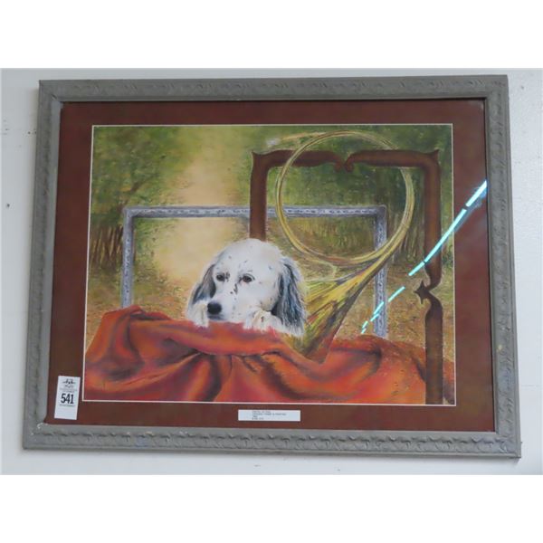 Framed Pastel of Dog - 24  x 30 