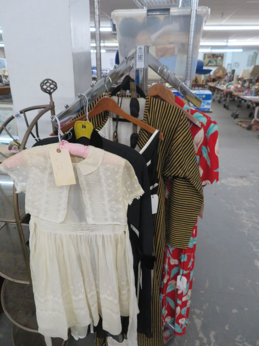 Used Gown Rack Garment Rack w/Vintage Dresses