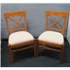 Image 1 : Qty 2 Pottery Barn Wooden Chairs w/ Upholstered Seats 19"x16"x36"H