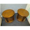 Image 3 : Qty 2 Oval Wooden End Tables T540-6 27" x 25" x 27"H