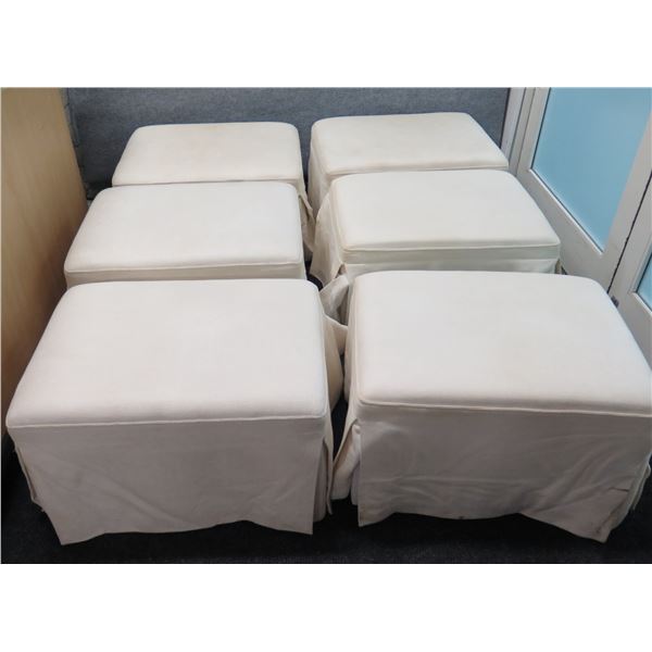 Qty 6 Gregorius | Pineo Rolling Skirted Ottomans 25 x18 x16 H