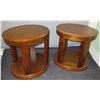 Image 1 : Qty 2 Oval Wooden End Tables T540-6 27"x25"x27"H