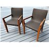 Image 1 : Qty 2 Janus et Cie Quinta Woven Armchairs w/ Teak Frame 22" x 18" x 38"H