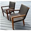 Image 2 : Qty 2 Janus et Cie Quinta Woven Armchairs w/ Teak Frame 22" x 18" x 38"H