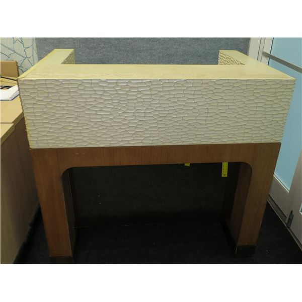 Wooden Reception Desk w/ Rear Drawers & White Top 47 x31 x45 H