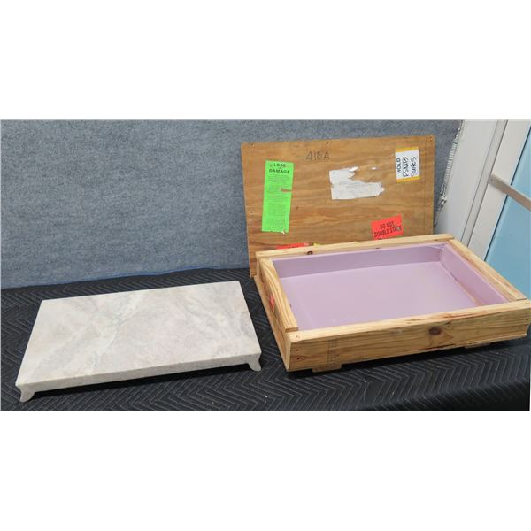 Sutherland Solid Stone Footed Tray 19" x 13" x 3"H