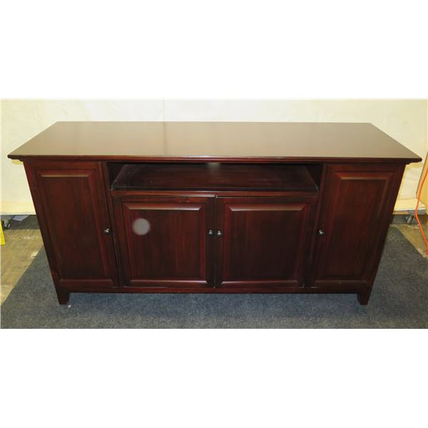 Pottery Barn Wooden Sideboard w/ Shelving, Cabinet, Drawers & Side Cabinets 66"x22"32"H