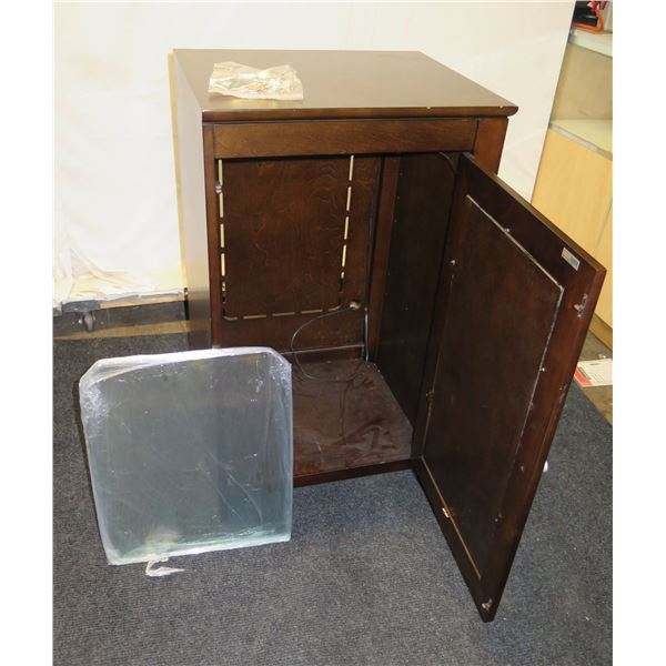 Touchstone Wooden Single Door Side Table 23"x19"x40"H (door panel loose)